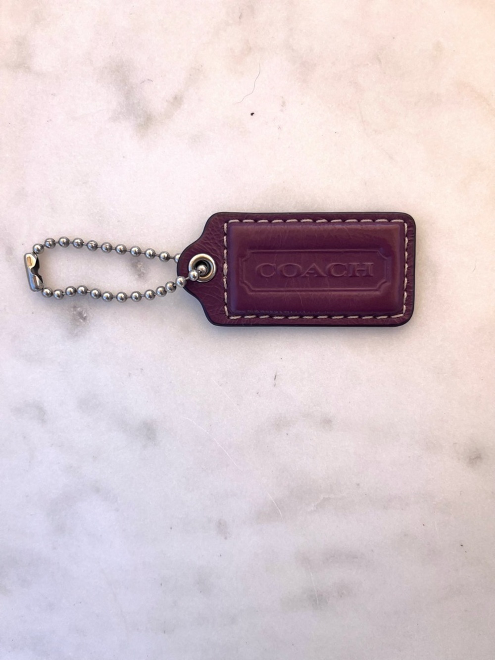 COACH Vintage Leather Hang Tag, Purple